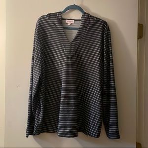 EUC Hooded striped long sleeve tee